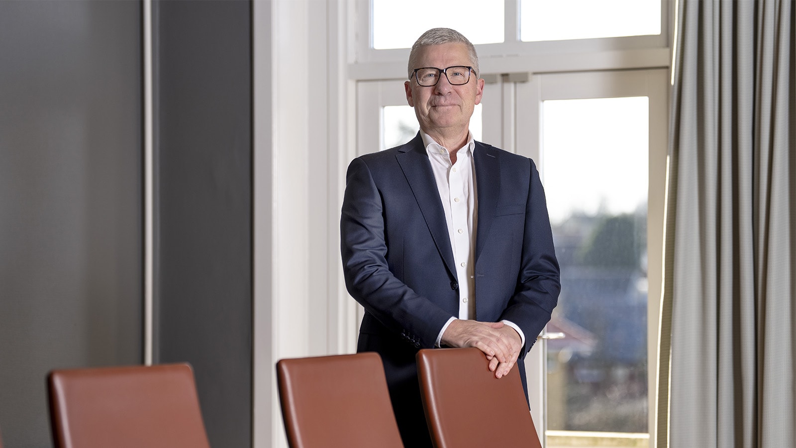 Portræt af Max Hovedskov, direktør, Sydjysk Sparekasse